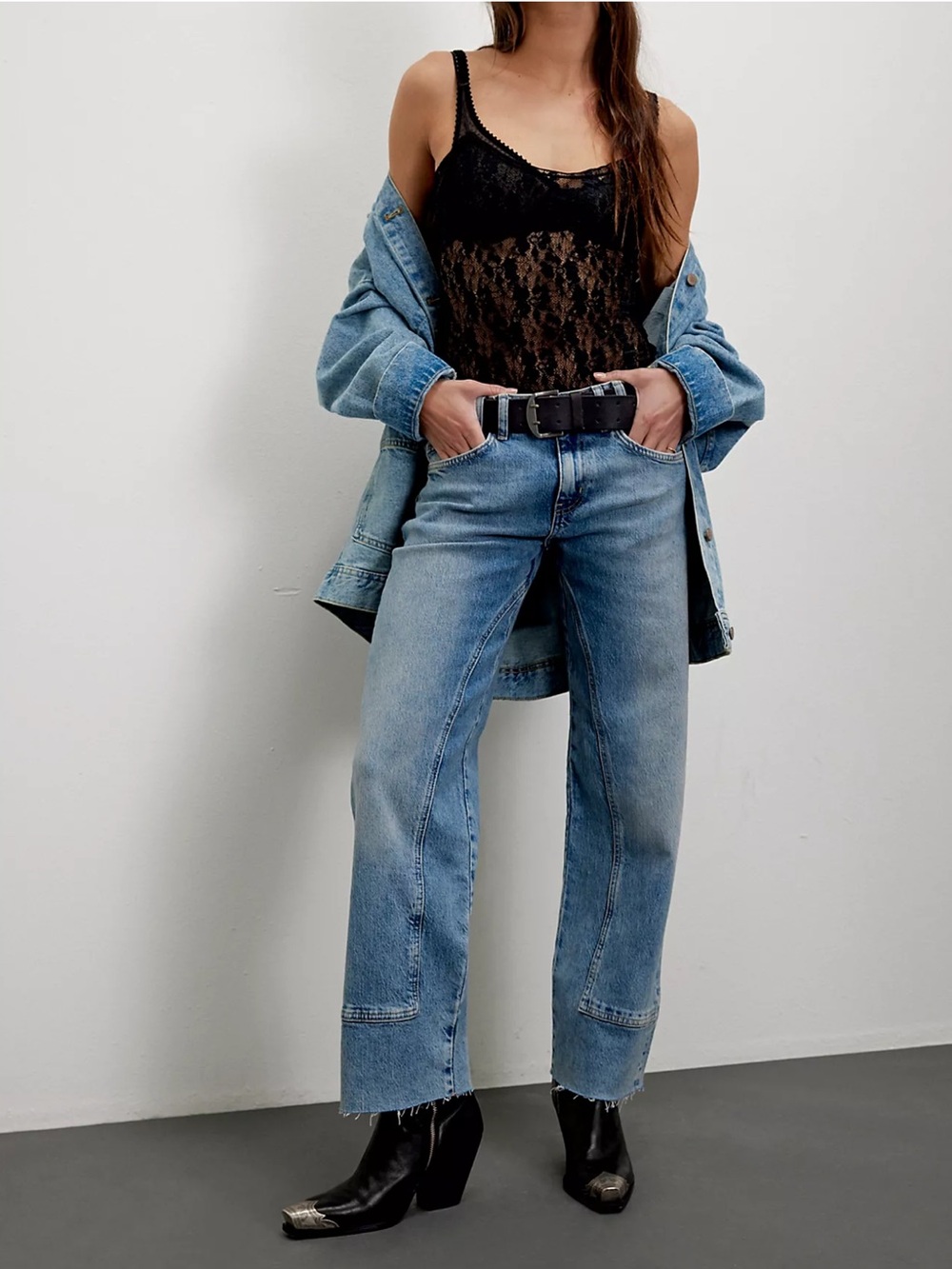 Free People We The Free Risk Taker High Rise Straight Jeans Blue Size 31